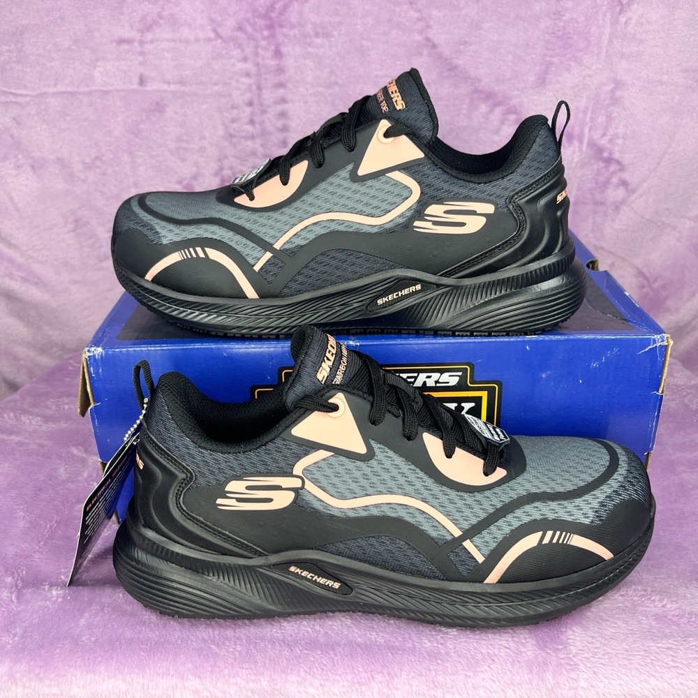 Skechers Sneakers Womens Size US‎ 9 Black Pink Athletic Slip Resistant Workwear